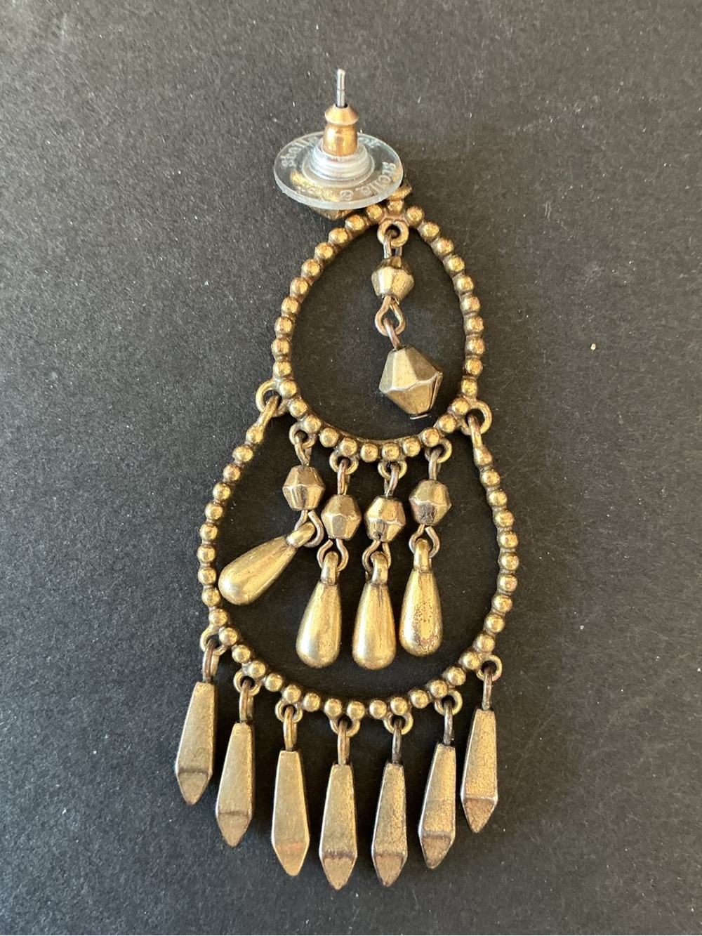 Source Unknown Antique Gold-Tone Beaded Chandelier Earrings